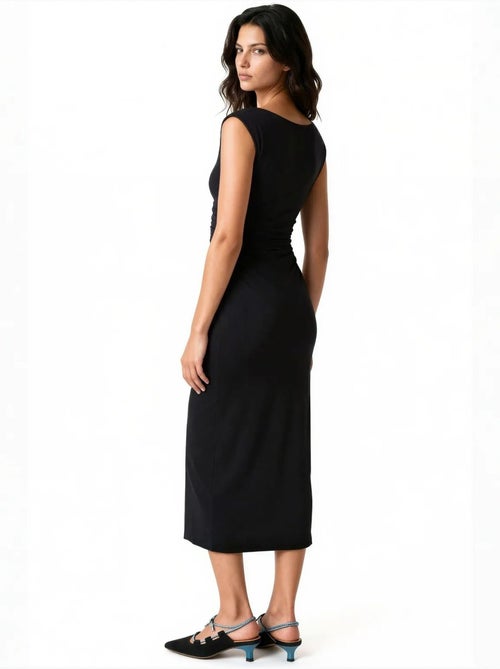 Vestido midi feminino de poliamida e elastano busem - Kiabi Vestido midi feminino de poliamida e elastano busem - Kiabi
