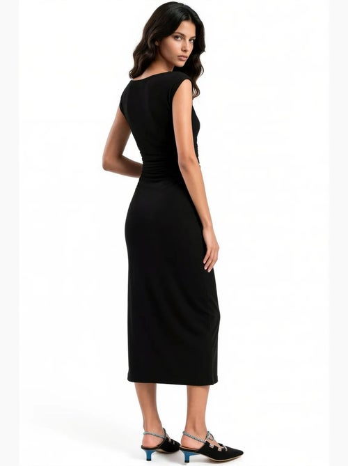 Vestido midi feminino de poliamida e elastano busem - Kiabi Vestido midi feminino de poliamida e elastano busem - Kiabi
