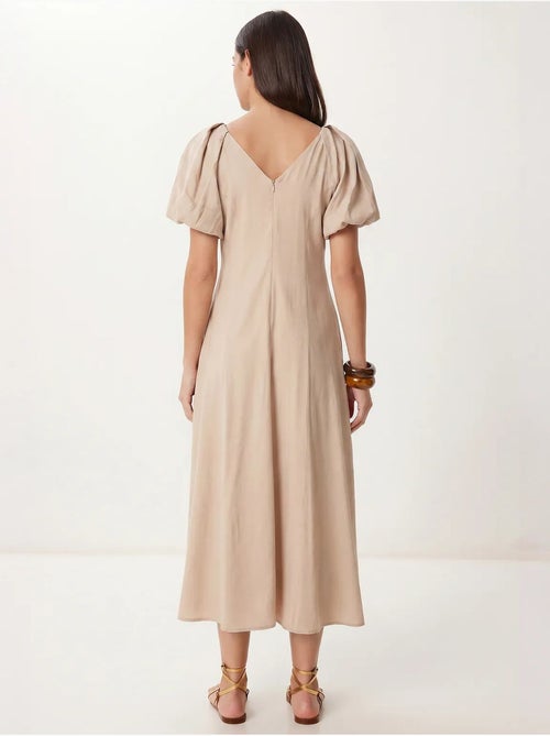 Vestido midi feminino em linha a com decote em v istanbul - Kiabi Vestido midi feminino em linha a com decote em v istanbul - Kiabi