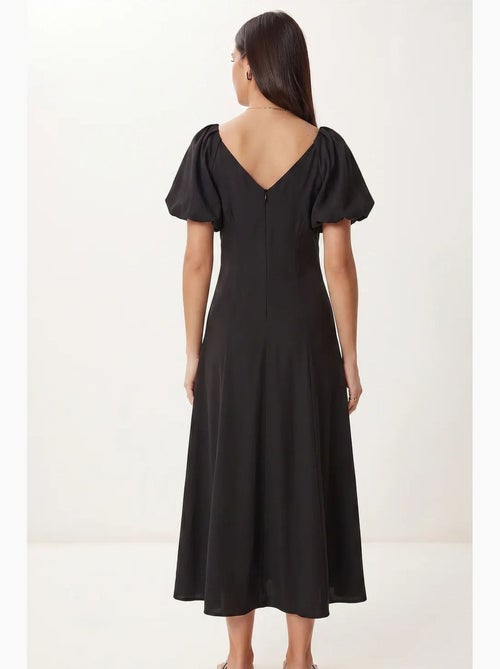 Vestido midi feminino em linha a com decote em v istanbul - Kiabi Vestido midi feminino em linha a com decote em v istanbul - Kiabi