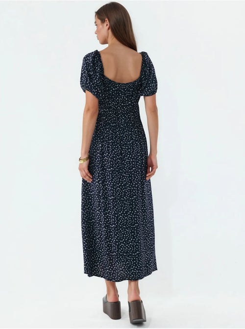 Vestido midi feminino em popelina de viscose busem - Kiabi Vestido midi feminino em popelina de viscose busem - Kiabi
