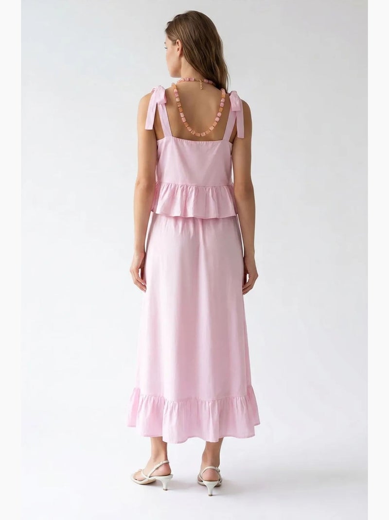 Vestido midi feminino sem mangas em linha a mixray Rosa-claro - Kiabi