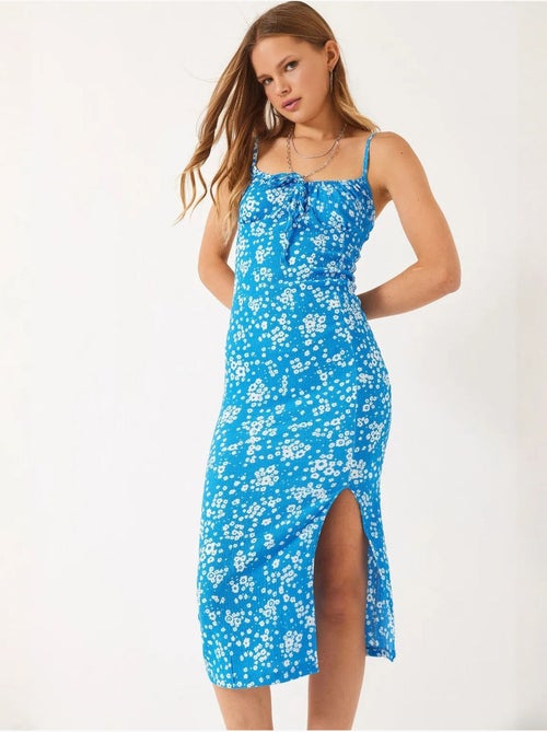 Vestido midi floral com decote quadrado lucci - Kiabi Vestido midi floral com decote quadrado lucci - Kiabi