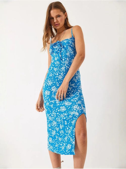 Vestido midi floral com decote quadrado lucci - Kiabi Vestido midi floral com decote quadrado lucci - Kiabi