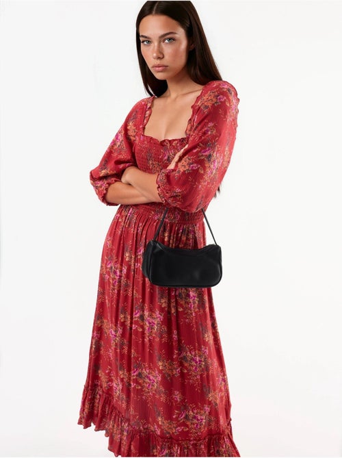 Vestido midi floral com gola quadrada busem - Kiabi Vestido midi floral com gola quadrada busem - Kiabi