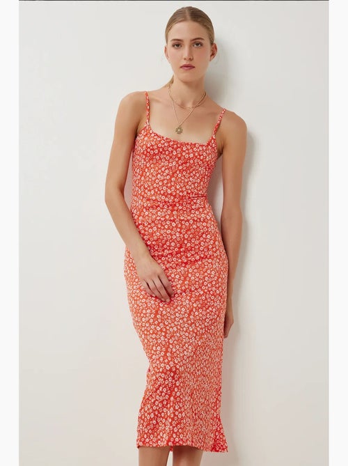 Vestido midi floral sem mangas com decote quadrado istanbul - Kiabi Vestido midi floral sem mangas com decote quadrado istanbul - Kiabi