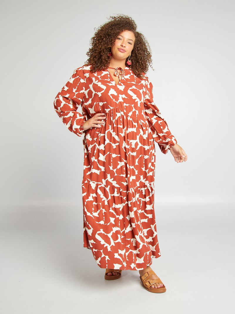 Vestido midi fluido VERMELHO - Kiabi