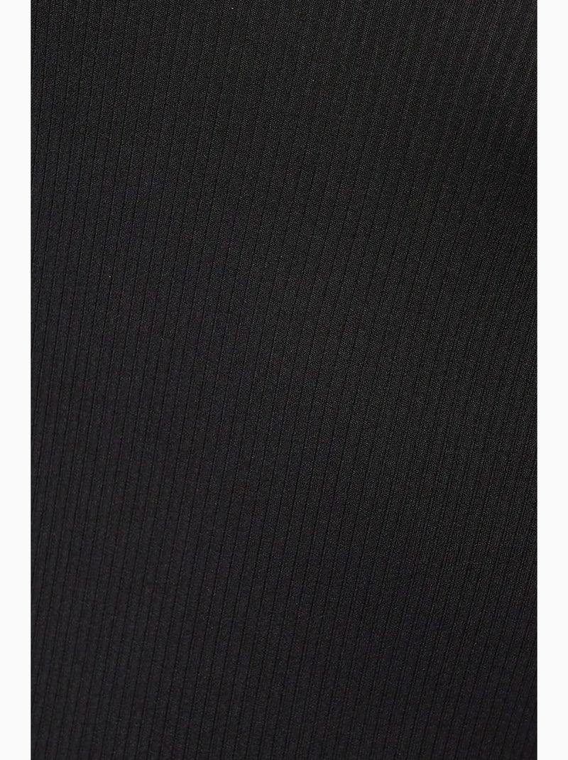 Vestido midi justo com decote em v e alças finas hiccup Preto - Kiabi