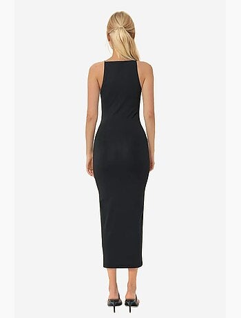 Vestido midi justo com decote halter hiccup