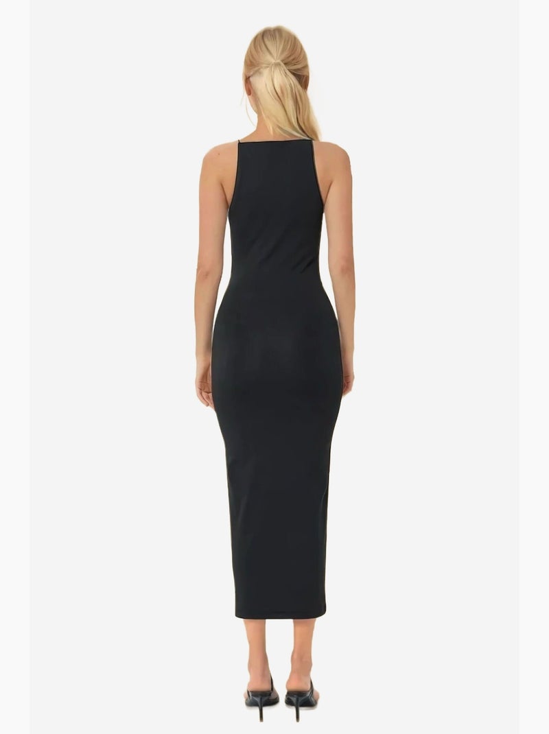 Vestido midi justo com decote halter hiccup Preto - Kiabi