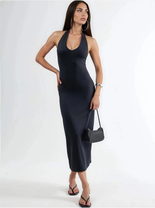 Vestido midi justo com decote halter hiccup - Kiabi Vestido midi justo com decote halter hiccup - Kiabi