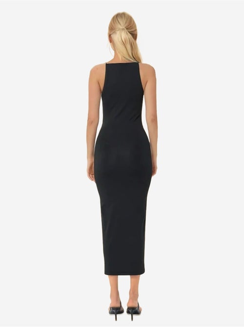 Vestido midi justo com decote halter - Kiabi Vestido midi justo com decote halter - Kiabi