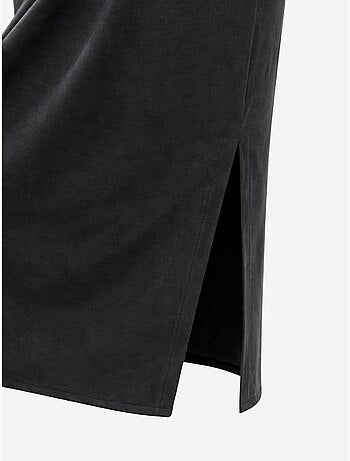 Vestido midi justo com decote redondo mixray