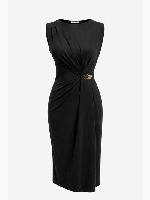 Vestido midi justo com decote redondo mixray - Kiabi