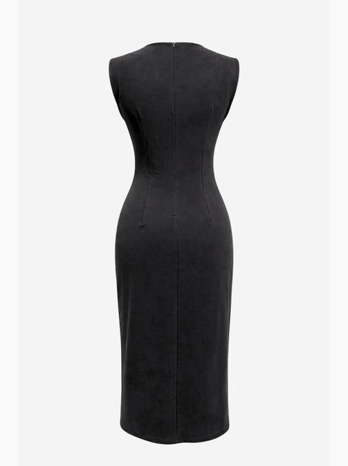 Vestido midi justo com decote redondo mixray - Kiabi