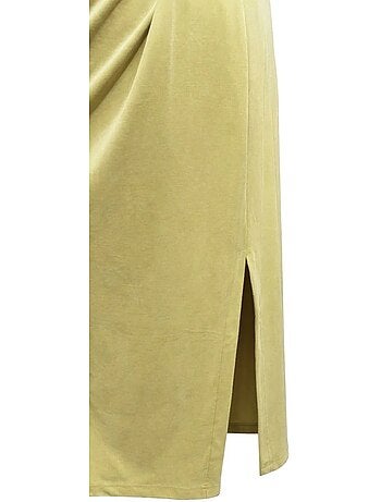 Vestido midi justo com decote redondo mixray