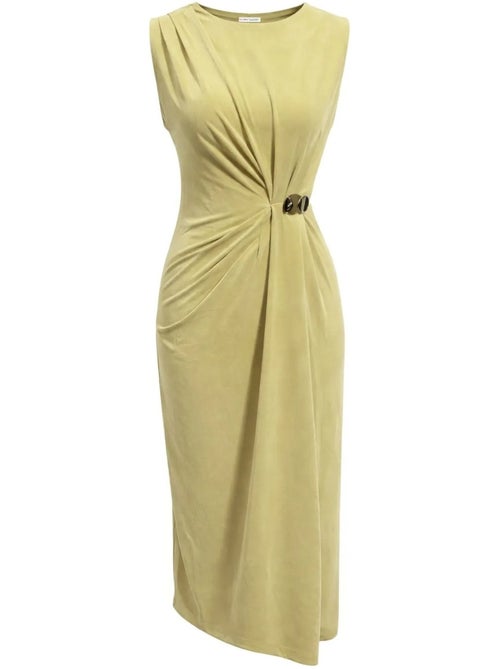 Vestido midi justo com decote redondo mixray - Kiabi Vestido midi justo com decote redondo mixray - Kiabi
