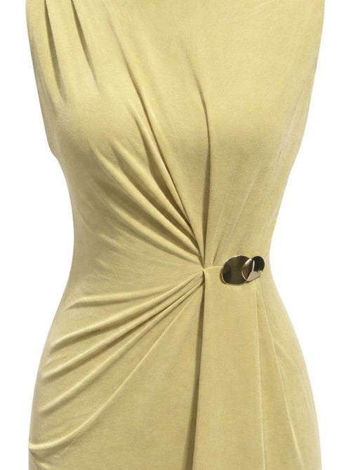 Vestido midi justo com decote redondo mixray - Kiabi Vestido midi justo com decote redondo mixray - Kiabi