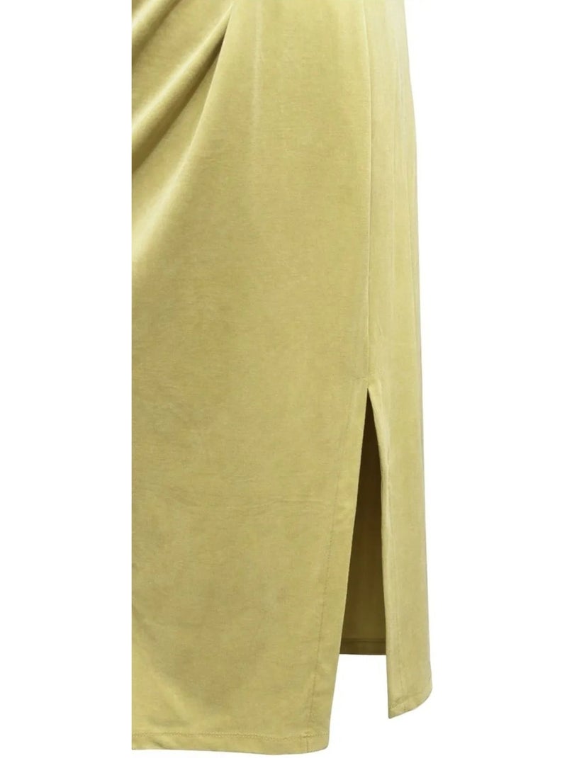 Vestido midi justo com decote redondo mixray Verde cáqui - Kiabi