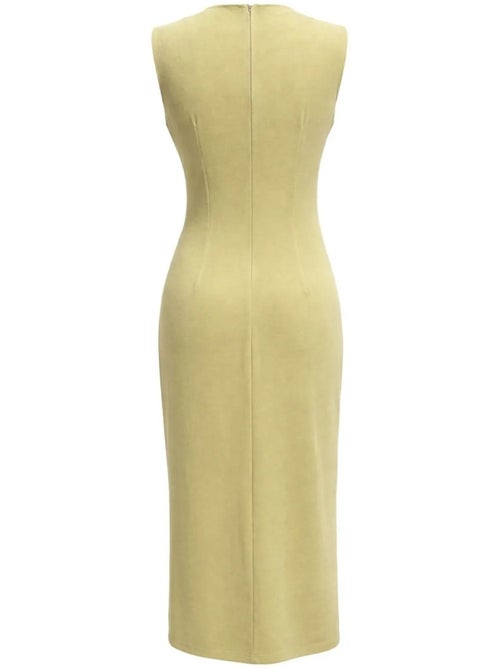 Vestido midi justo com decote redondo mixray - Kiabi Vestido midi justo com decote redondo mixray - Kiabi