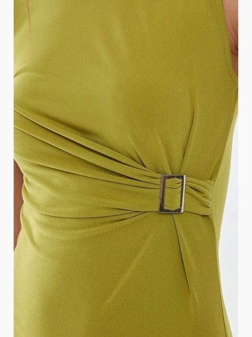 Vestido midi justo com gola redonda hiccup - Kiabi
