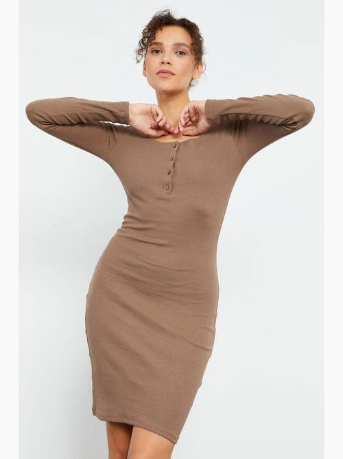 Vestido midi justo com gola redonda tommy - Kiabi Vestido midi justo com gola redonda tommy - Kiabi