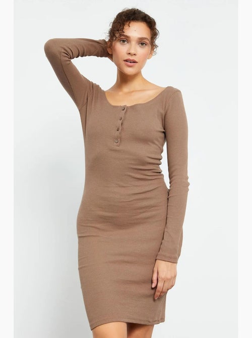Vestido midi justo com gola redonda tommy - Kiabi Vestido midi justo com gola redonda tommy - Kiabi