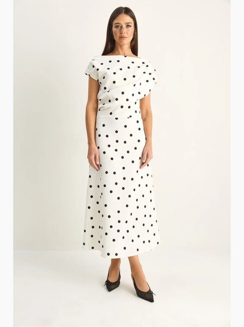 Vestido midi justo de bolinhas lucci - Kiabi Vestido midi justo de bolinhas lucci - Kiabi