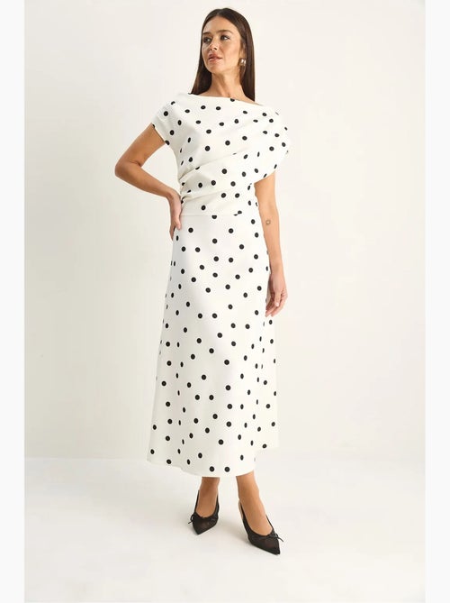 Vestido midi justo de bolinhas lucci - Kiabi Vestido midi justo de bolinhas lucci - Kiabi