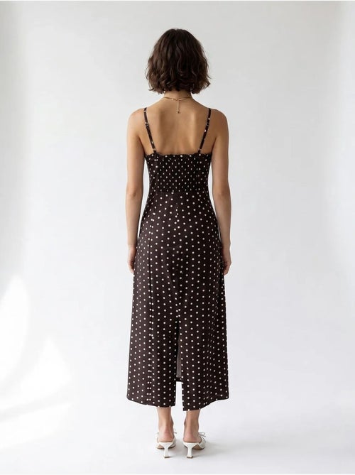 Vestido midi justo feminino de bolinhas mixray - Kiabi Vestido midi justo feminino de bolinhas mixray - Kiabi