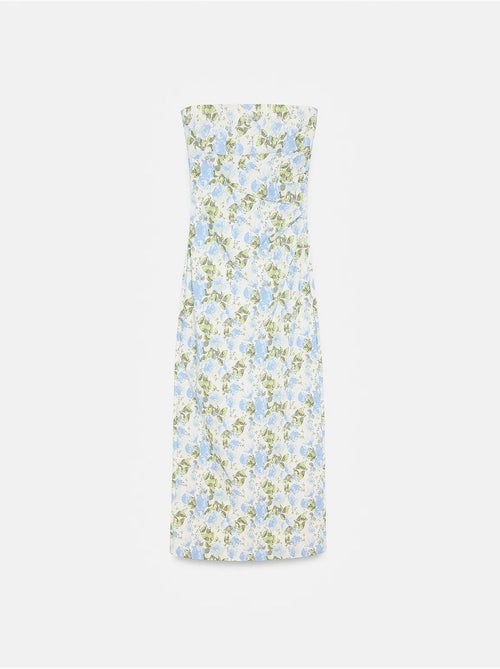 Vestido midi justo floral sem alças dilvin - Kiabi Vestido midi justo floral sem alças dilvin - Kiabi