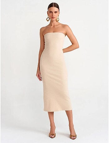 Vestido midi justo sem alças dilvin