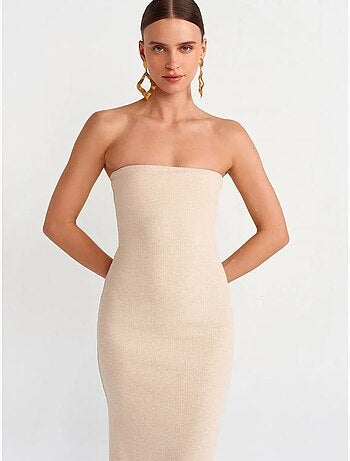 Vestido midi justo sem alças dilvin