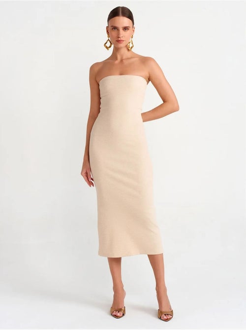 Vestido midi justo sem alças dilvin - Kiabi Vestido midi justo sem alças dilvin - Kiabi