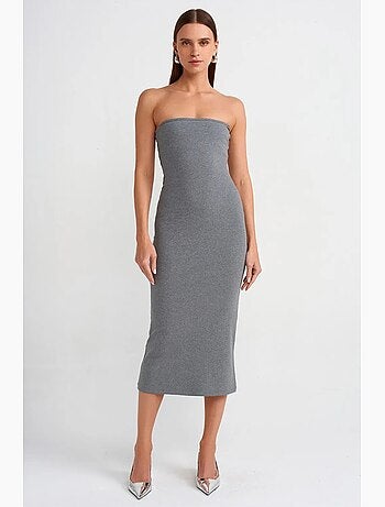 Vestido midi justo sem alças dilvin