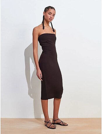 Vestido midi justo sem alças dilvin
