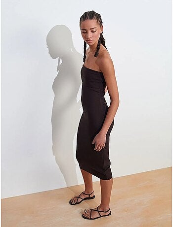 Vestido midi justo sem alças dilvin