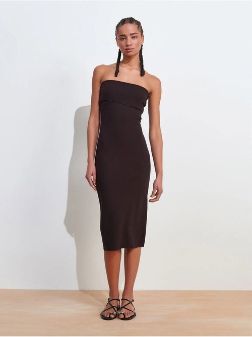 Vestido midi justo sem alças dilvin - Kiabi Vestido midi justo sem alças dilvin - Kiabi
