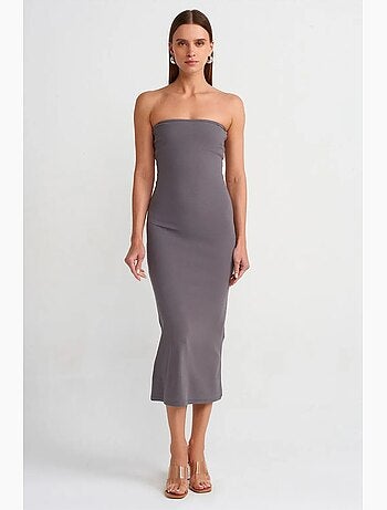 Vestido midi justo sem alças dilvin