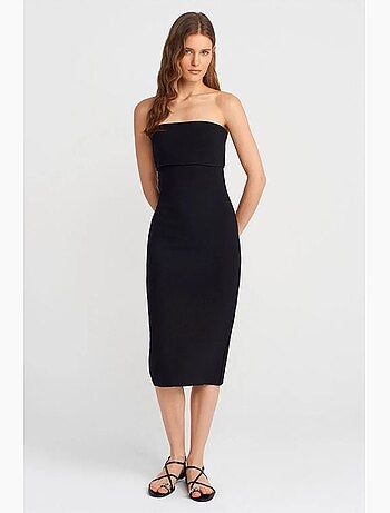 Vestido midi justo sem alças dilvin