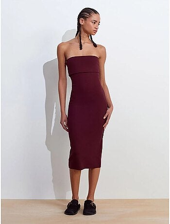 Vestido midi justo sem alças dilvin