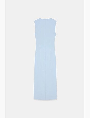 Vestido midi justo sem mangas com fenda dilvin