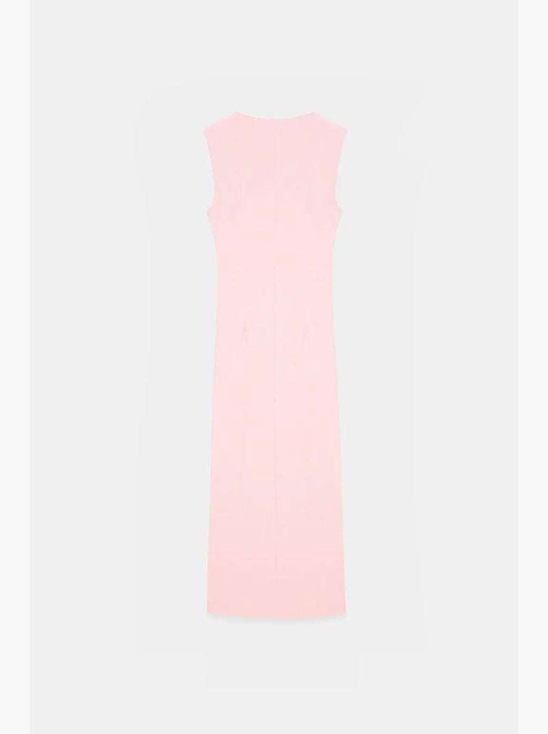Vestido midi justo sem mangas com fenda dilvin Rosa doce - Kiabi