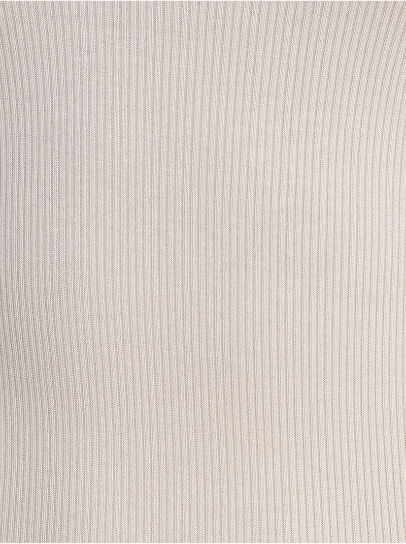 Vestido midi justo sem mangas com racha dilvin Areia - Kiabi