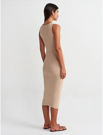 Vestido midi justo sem mangas dilvin