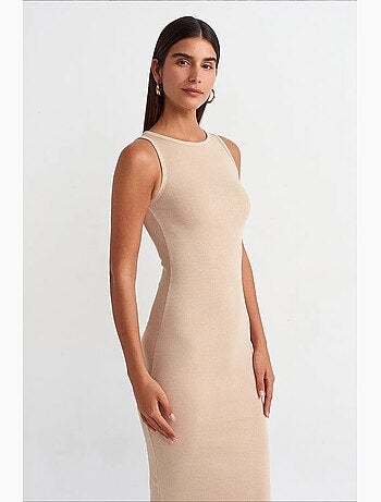 Vestido midi justo sem mangas dilvin