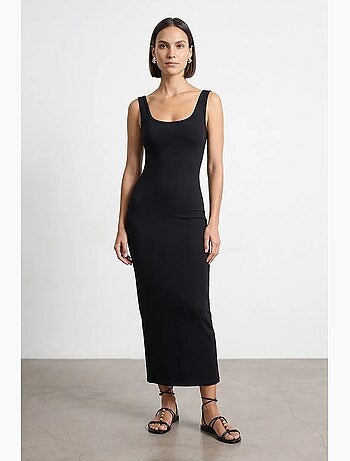 Vestido midi justo sem mangas dilvin