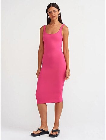 Vestido midi justo sem mangas dilvin