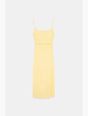 Vestido midi justo sem mangas para mulher dilvin