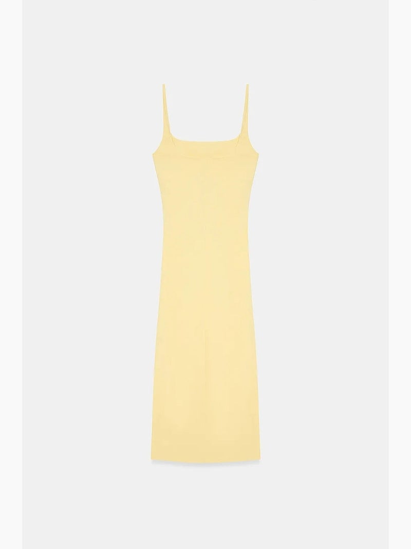 Vestido midi justo sem mangas para mulher dilvin Amarelo-limão - Kiabi
